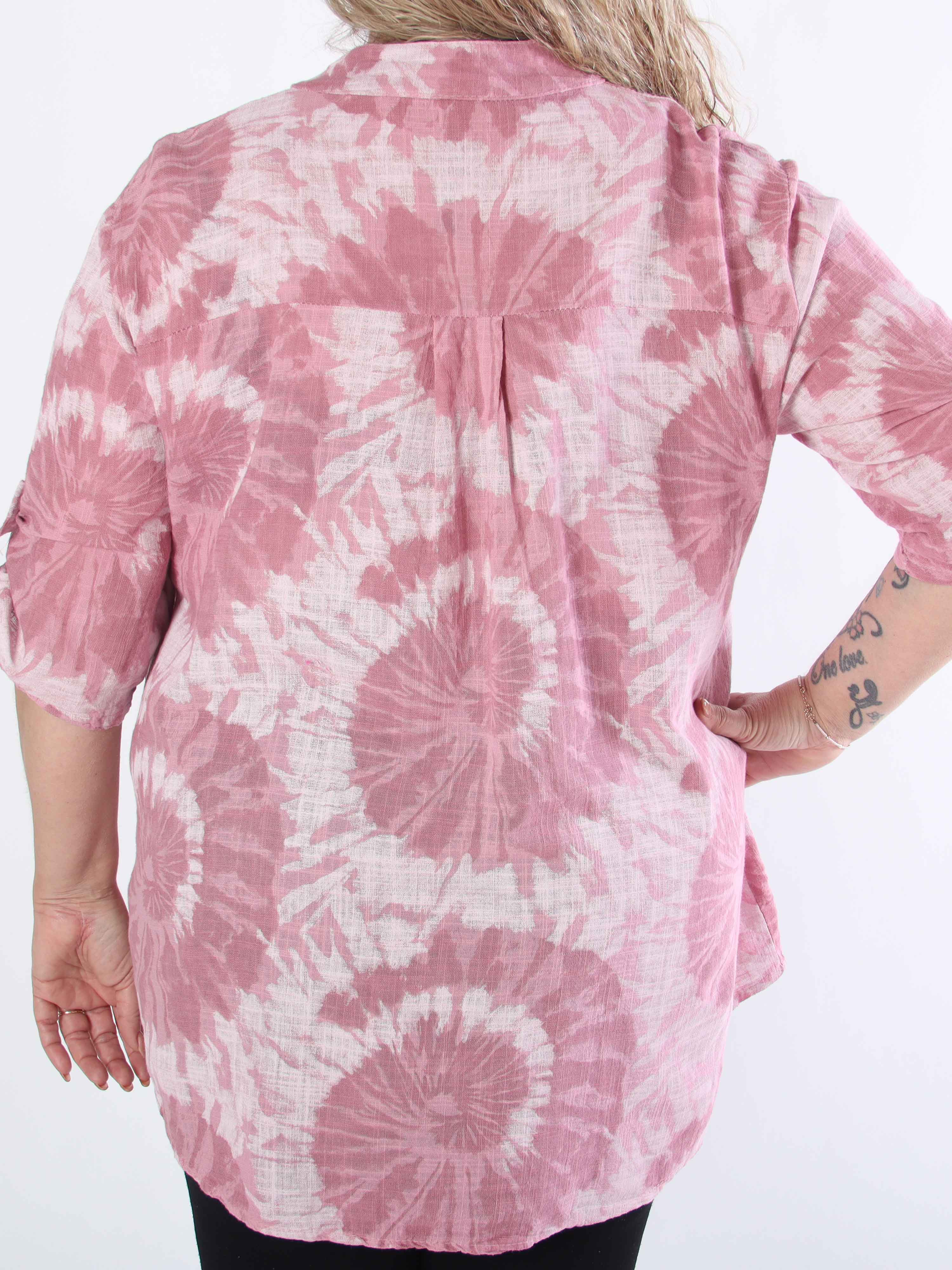 Akella - Mønstret plus size skjorte i let bomuldsstof